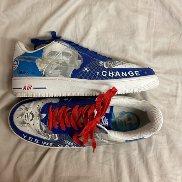 RARE Nike Air Force one af1 Obama ‘08 size 12 red and blue Great condition🇺🇸 - Picture 7 of 9
